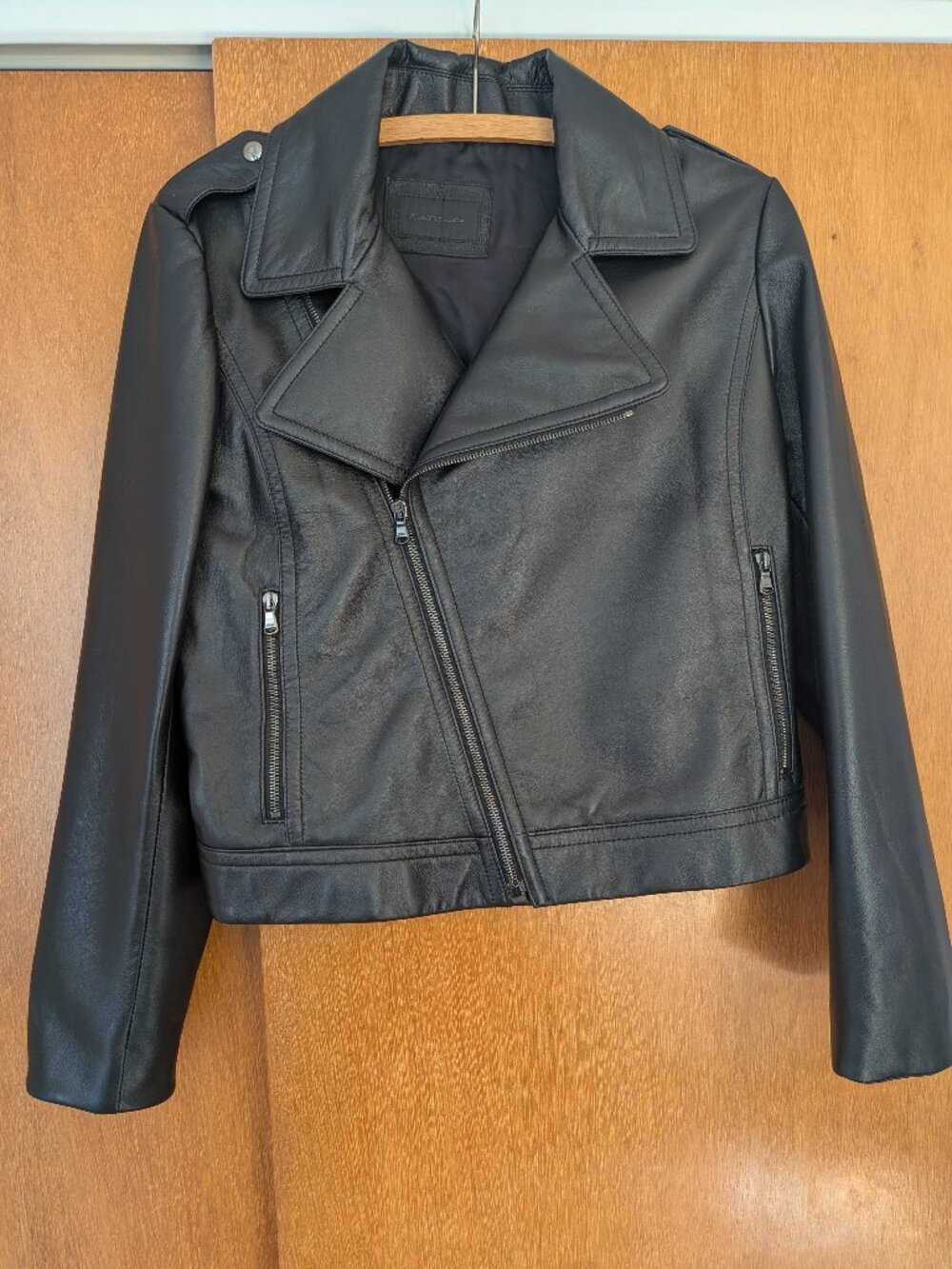 Robert Comstock Black Leather Jacket — Asymmetrical Zip, Italian Made